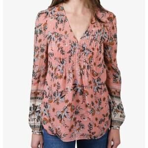 NWT Veronica Beard Lowell Pink Floral Silk Blouse Size 0